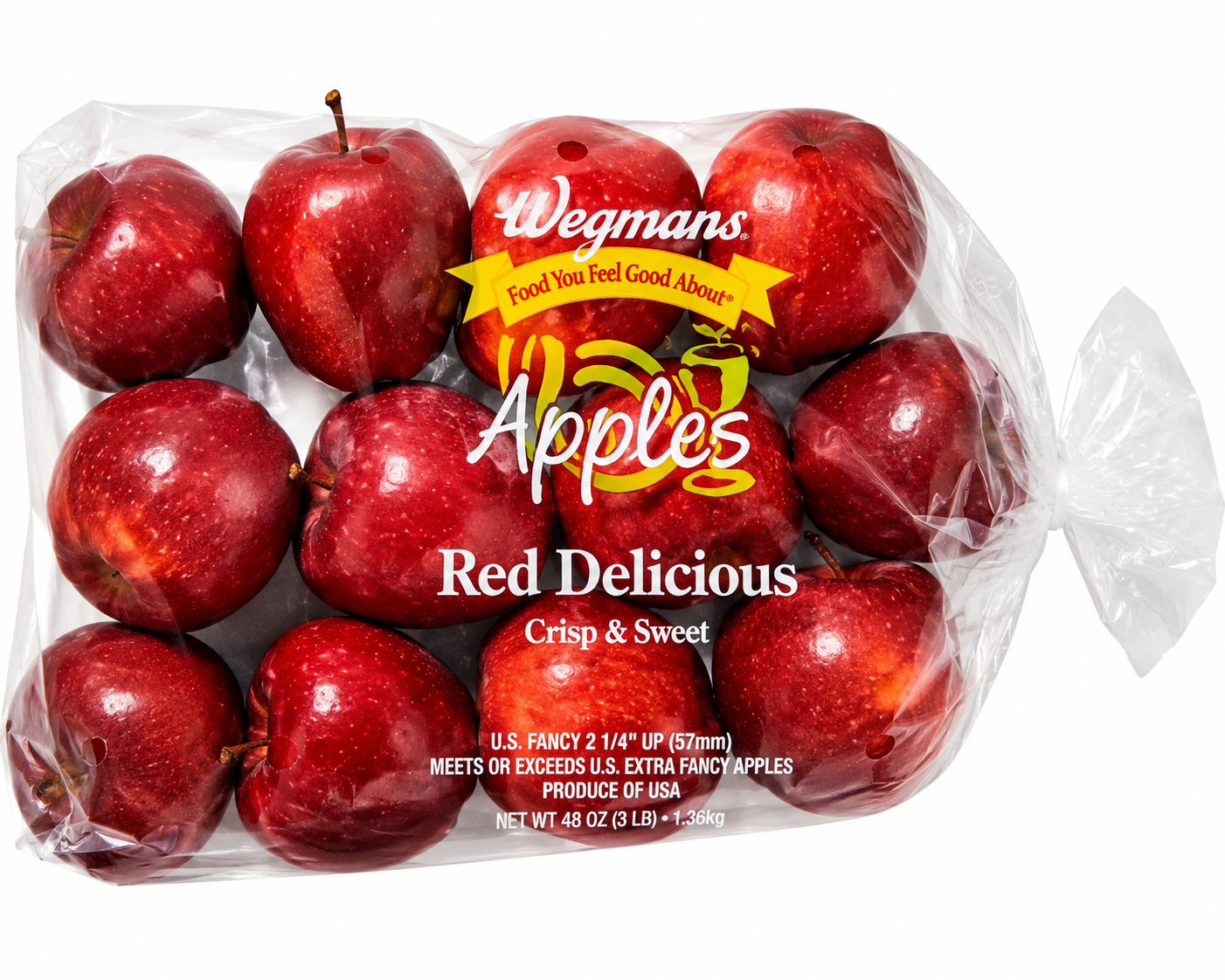 Wegmans Red Delicious Apples, Bagged – 3 lb
