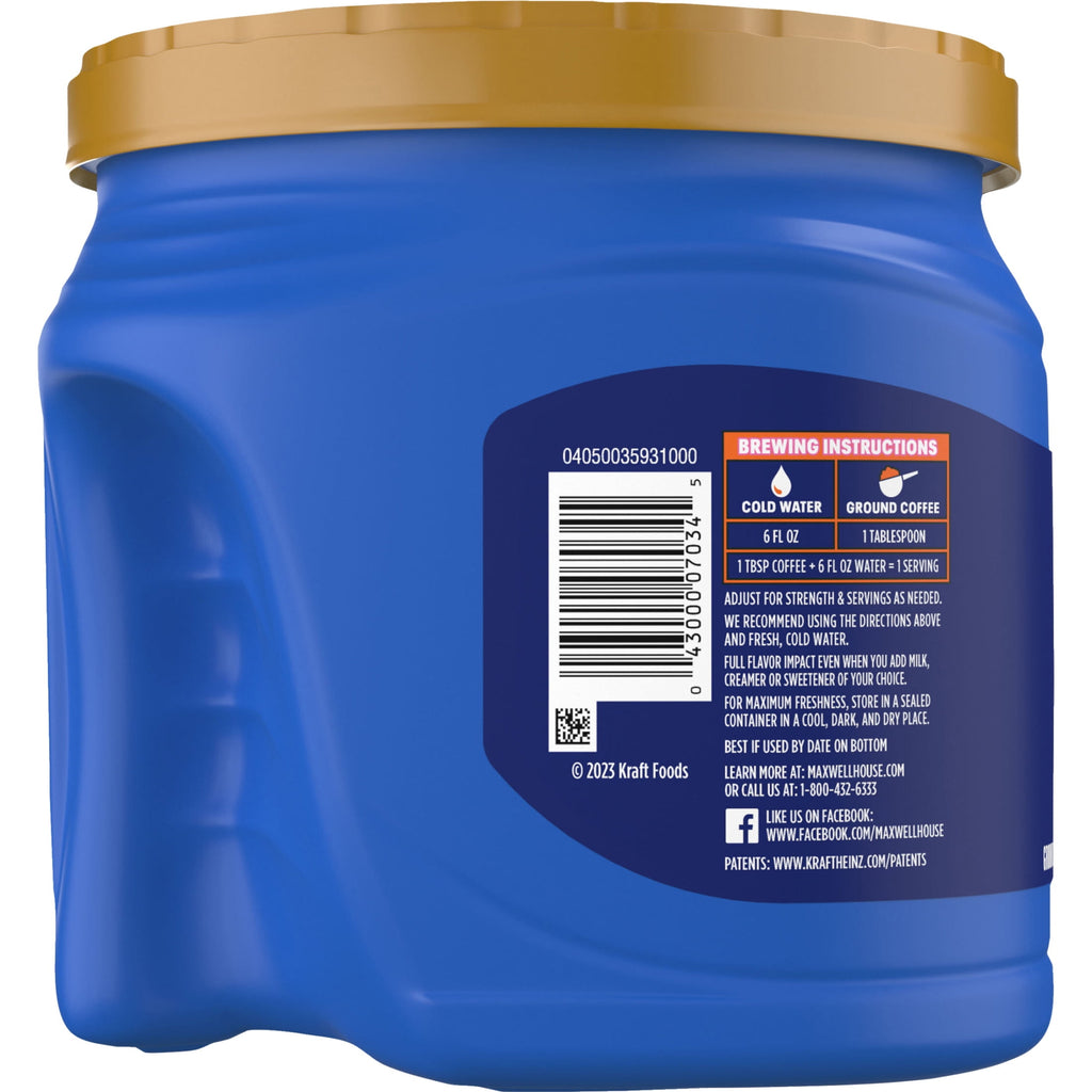 Maxwell House French Roast Naturally Caffeinated Dark Roast Ground Coffee 25.6 oz Canister