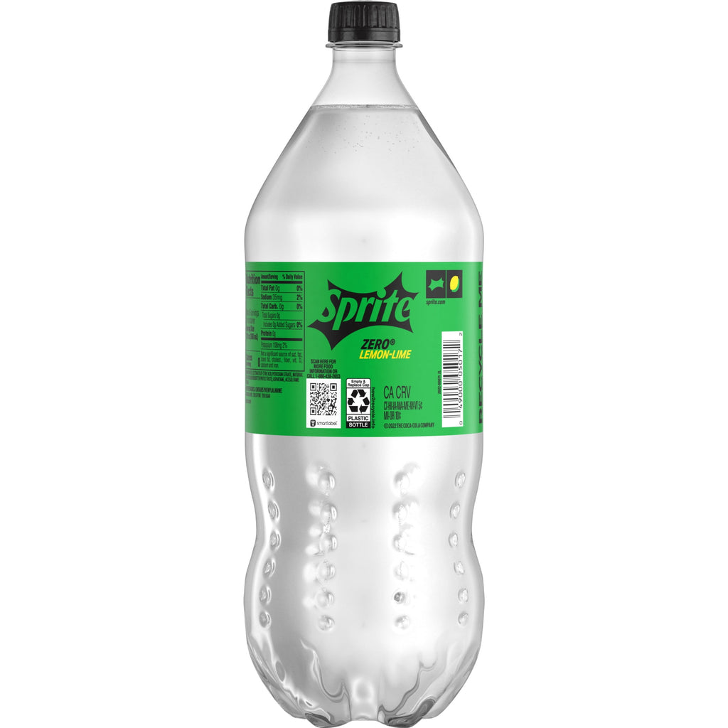 Sprite Zero Sugar Lemon-Lime Caffeine Free Soda Pop Bottle 2 Liters