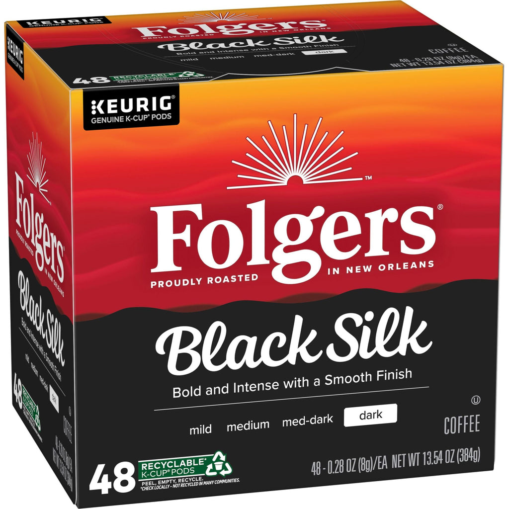 Folgers Black Silk Dark Roast Coffee Keurig K-Cup Pods 48 Count