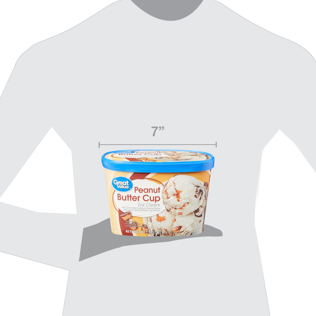Great Value Peanut Butter Cup Vanilla Ice Cream 48 Fl Oz
