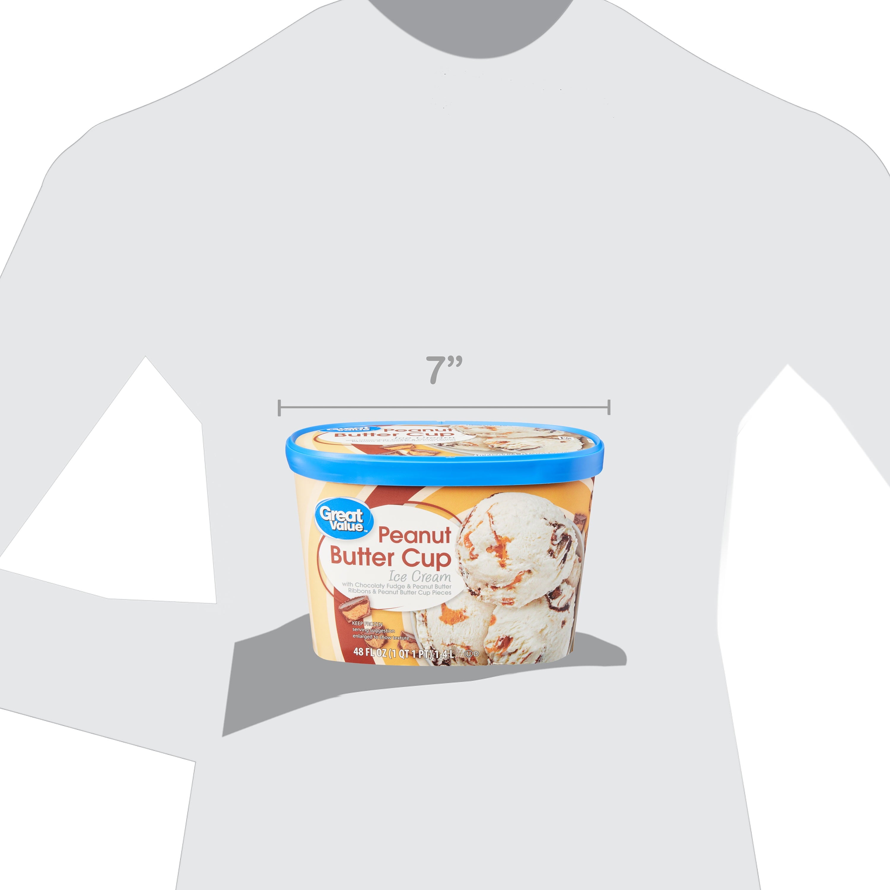 Great Value Peanut Butter Cup Vanilla Ice Cream 48 Fl Oz
