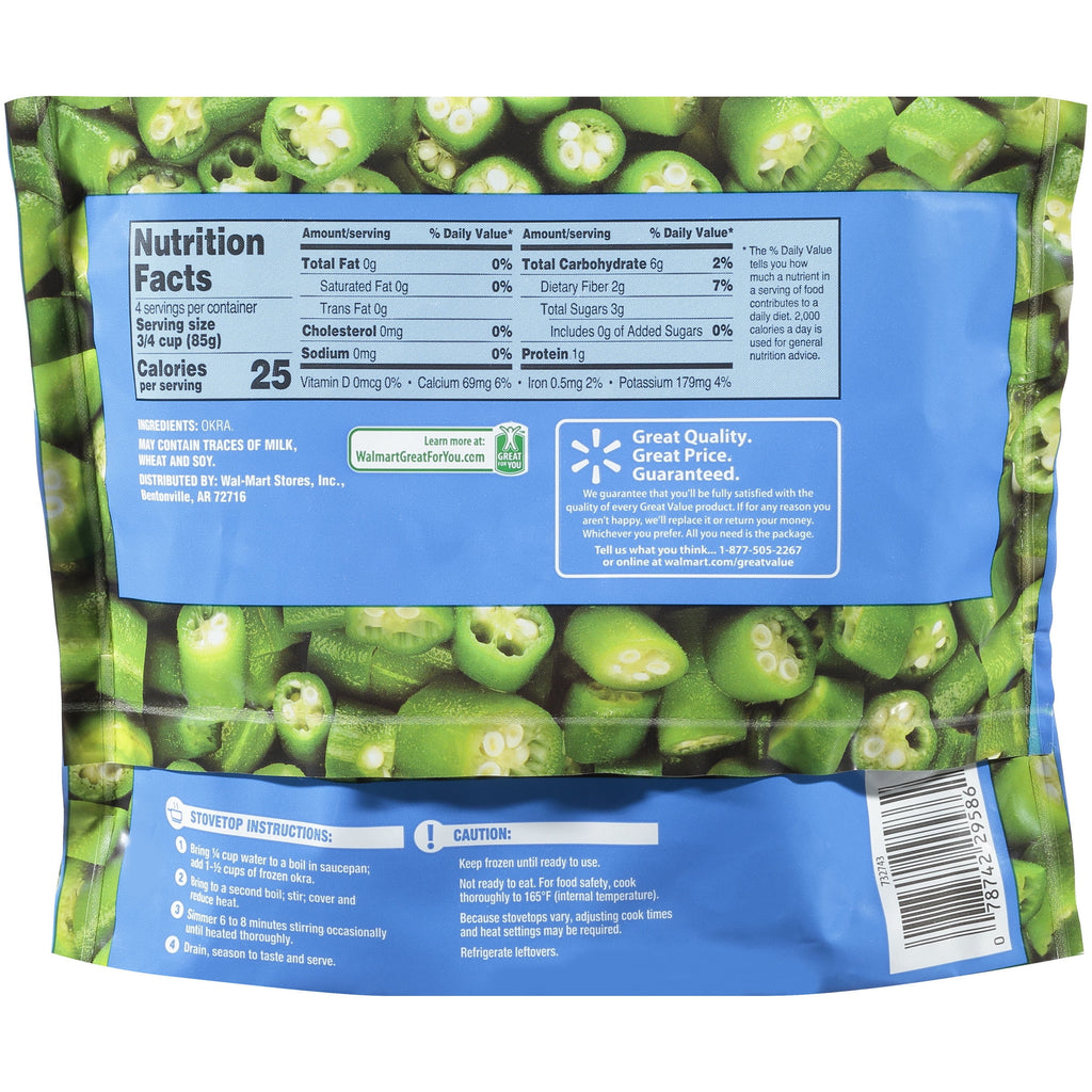 Great Value Cut Okra Frozen 12 Oz