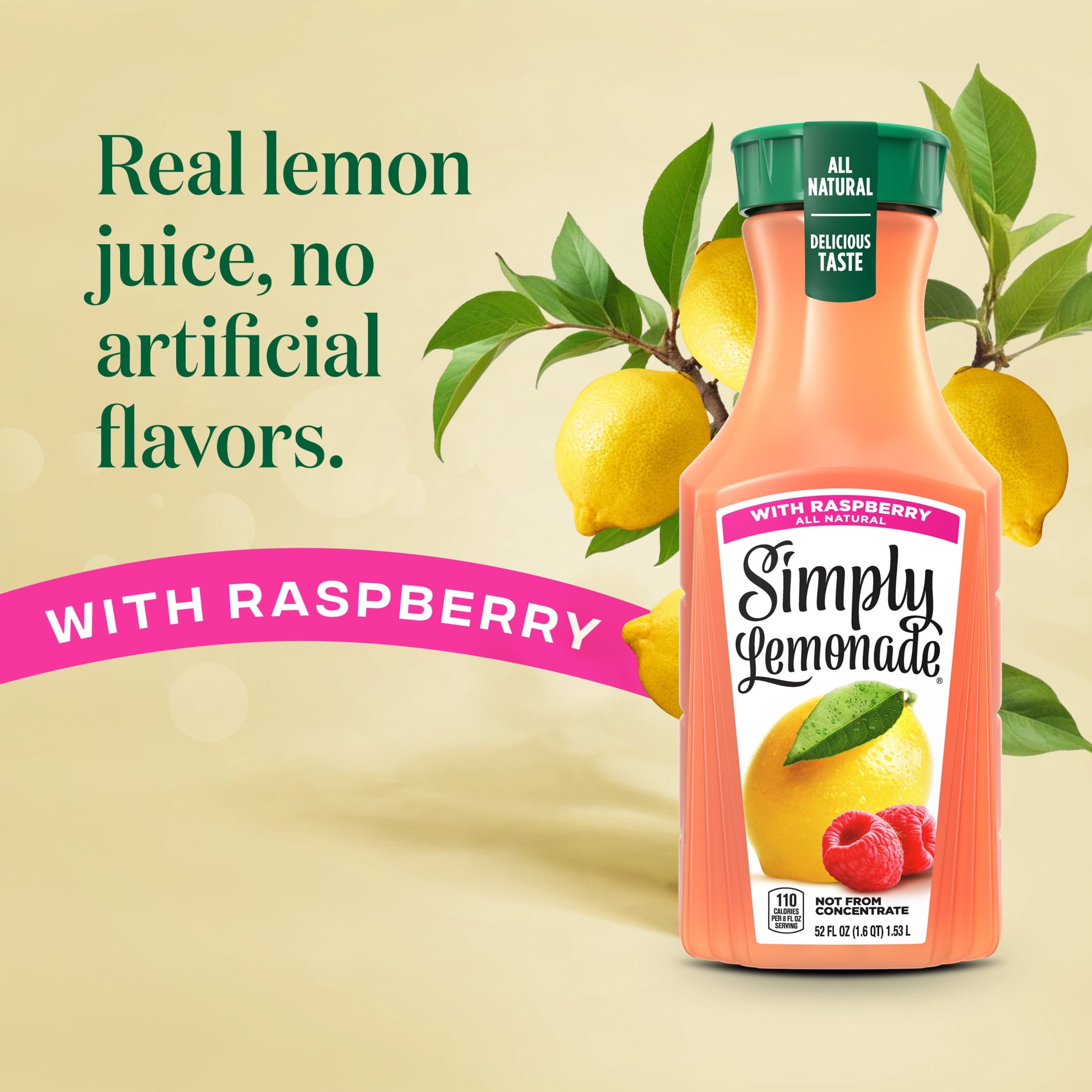 Simply Lemonade with Raspberry Bottle 52 fl oz
