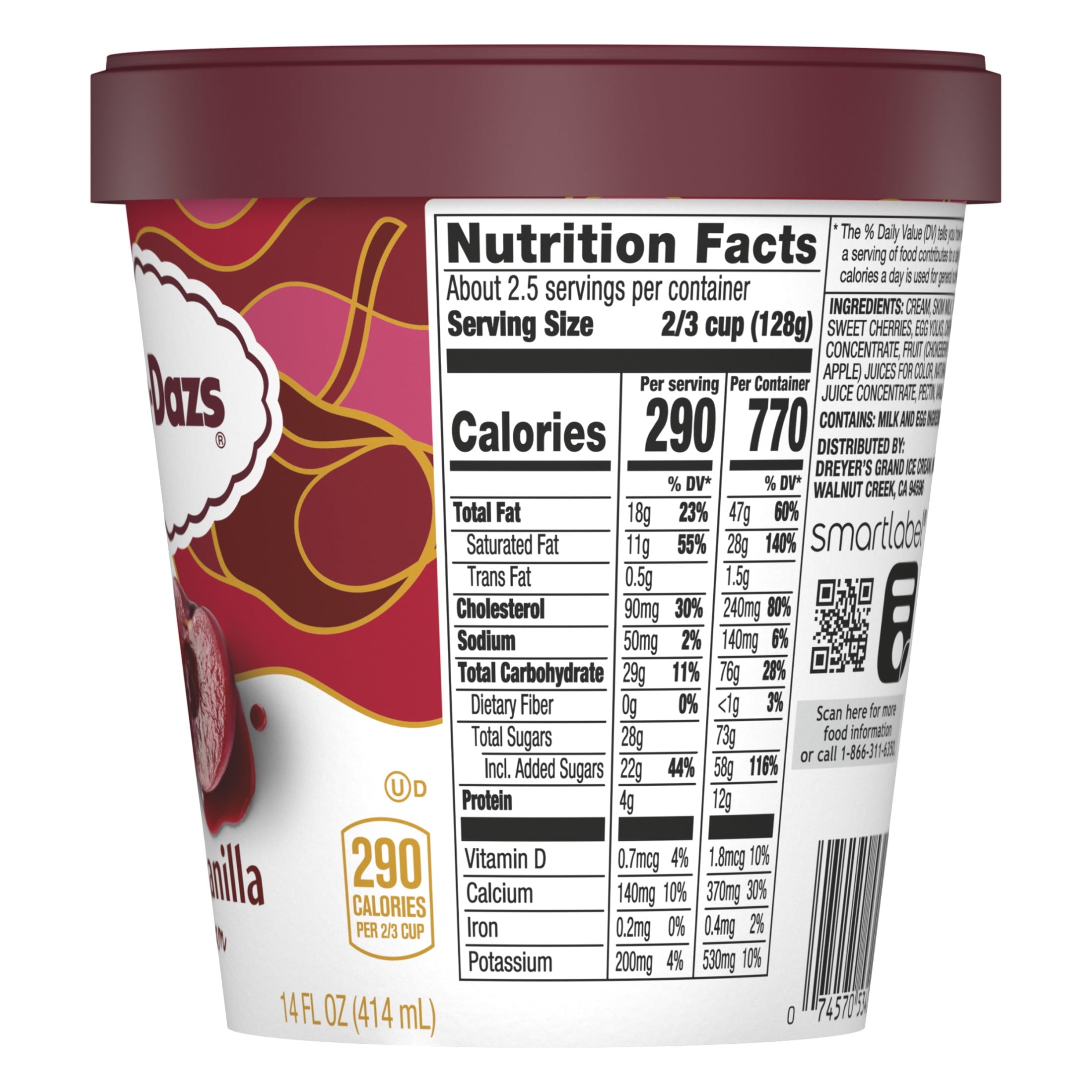 Häagen-Dazs Cherry Vanilla Ice Cream 14 Fl Oz