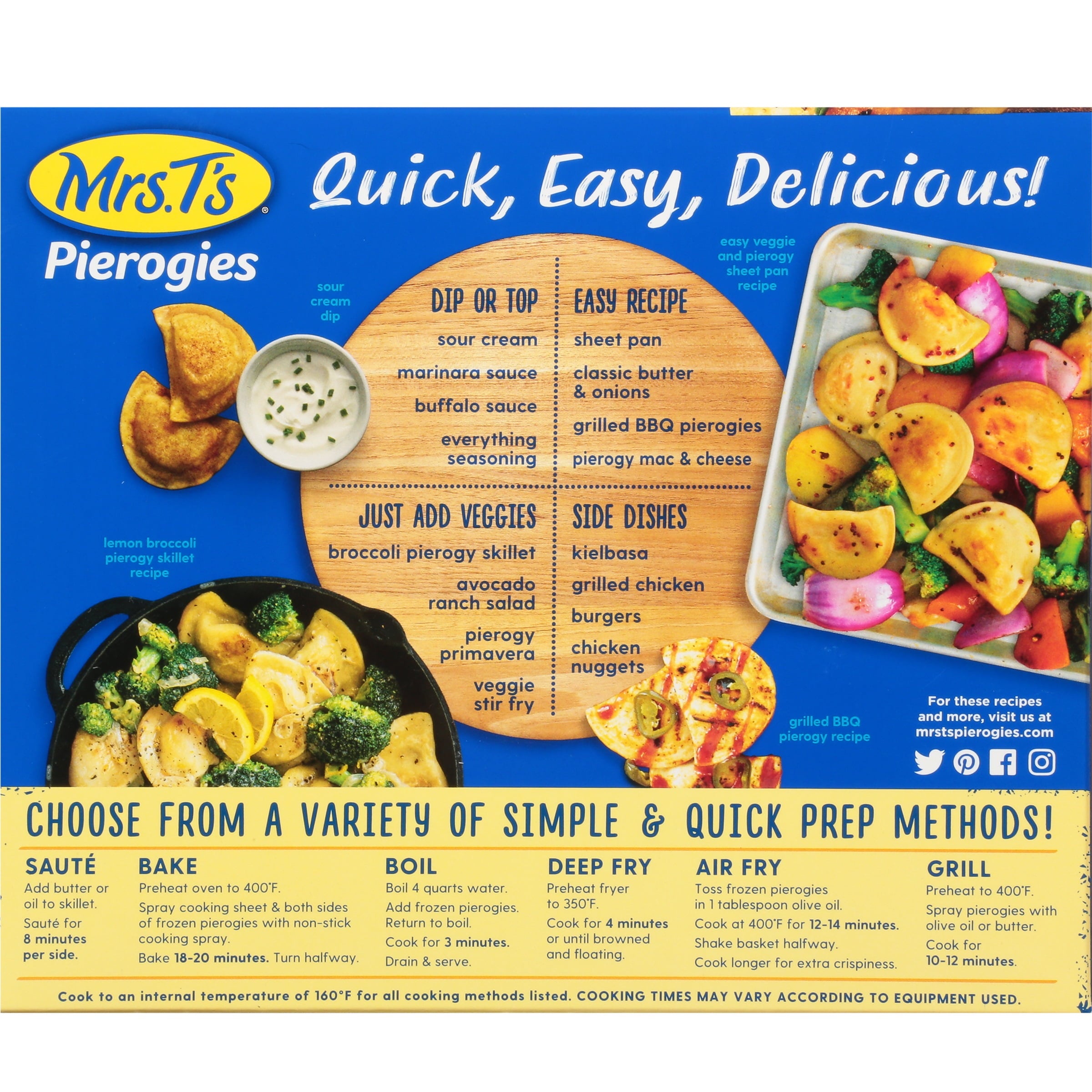 Mrs. T's Loaded Baked Potato Pierogies 12 Count 16 Oz Frozen