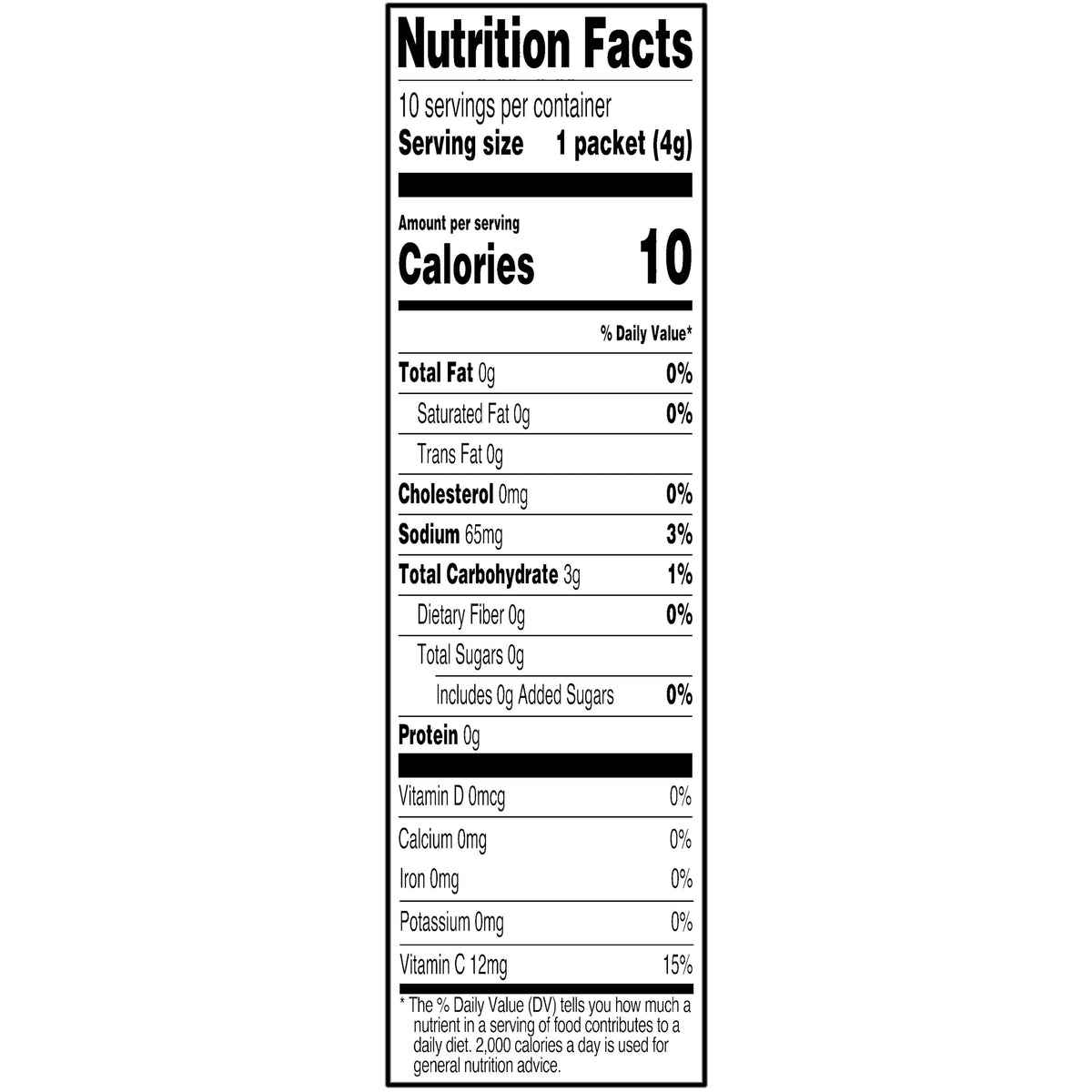 Great Value Sugar-Free Lemonade Drink Mix Packets 0.14 oz 10 Count