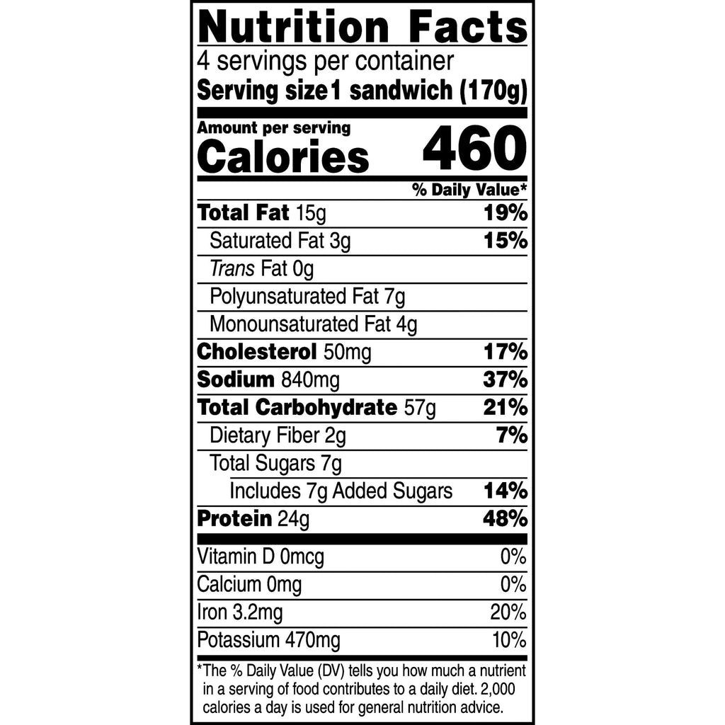 Tyson Original Frozen Chicken Breast Sandwich 24 Oz 4 Count