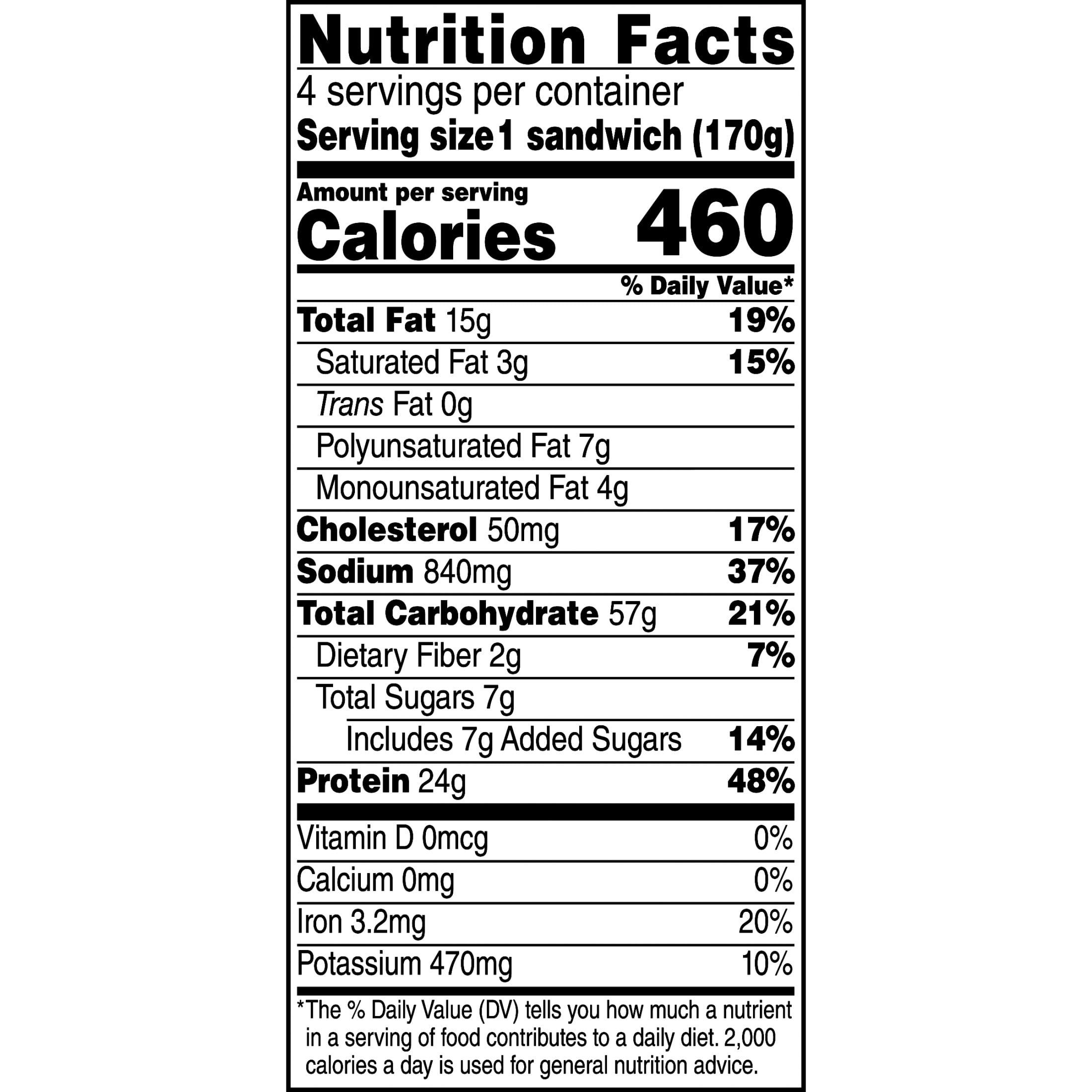 Tyson Original Frozen Chicken Breast Sandwich 24 Oz 4 Count