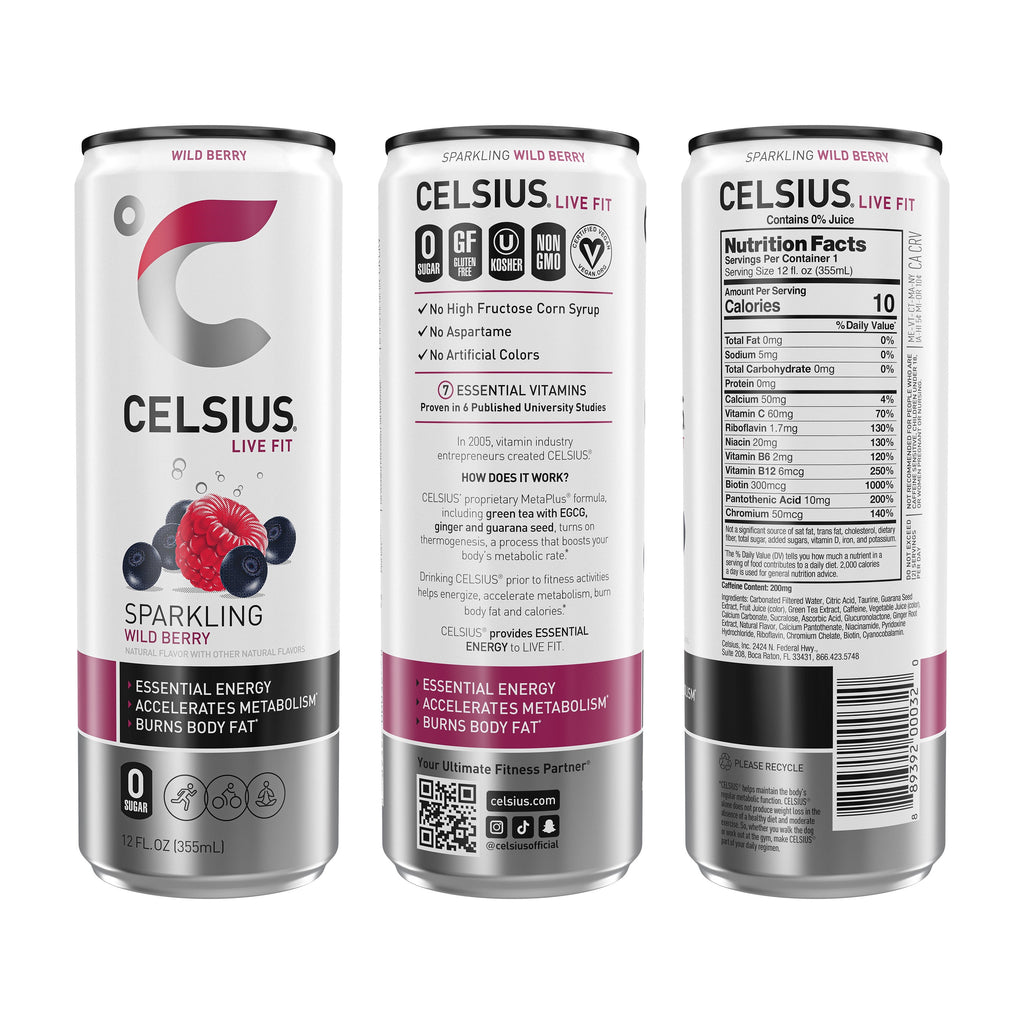 CELSIUS Sparkling Original Variety Pack Functional Energy Drink 12 fl oz 12 Pack