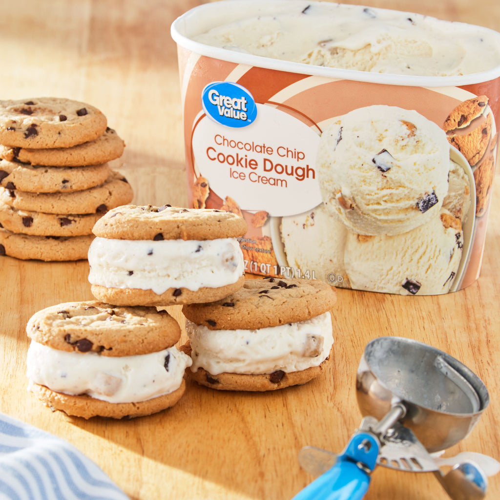 Great Value Chocolate Chip Cookie Dough Ice Cream 48 Fl Oz