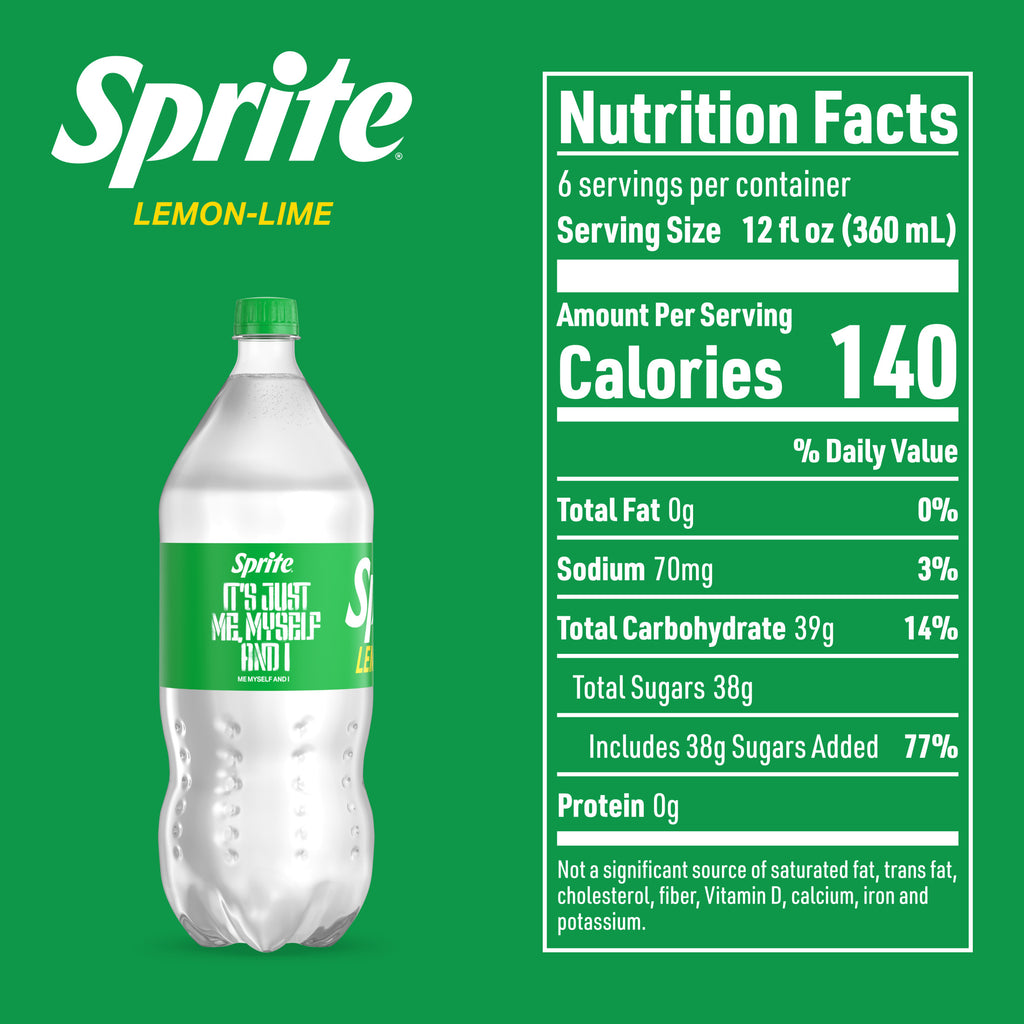 Sprite Lemon-Lime Caffeine Free Soda Pop Bottle 2 Liters