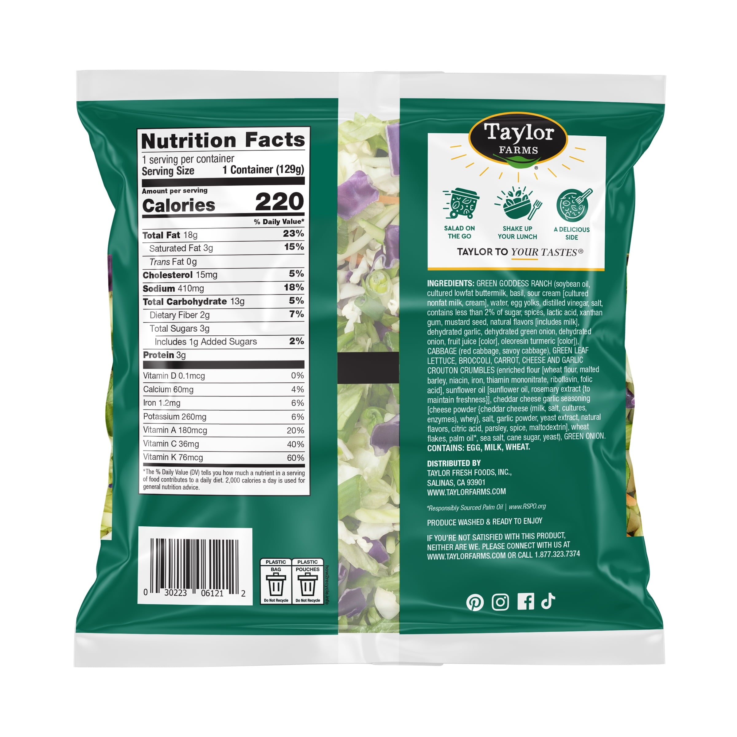 Green Goddess Ranch Mini Salad Kit 4.55 Oz Bag