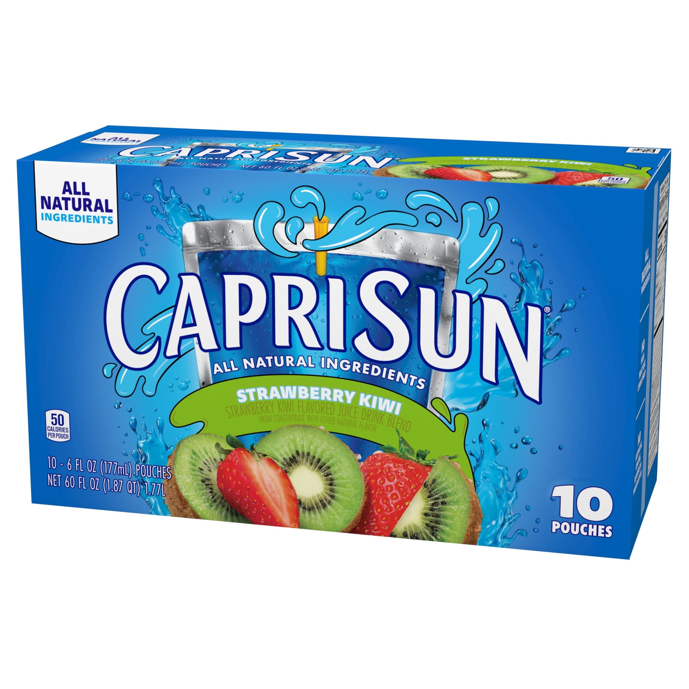 Capri Sun Strawberry Kiwi Flavored Juice Drink Blend 10 Count 6 fl oz Pouches