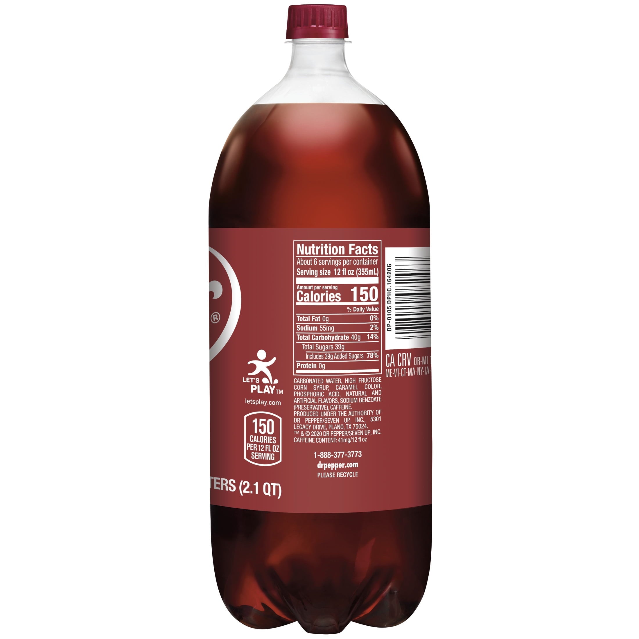 Dr Pepper Soda Pop Bottle 2 Liters