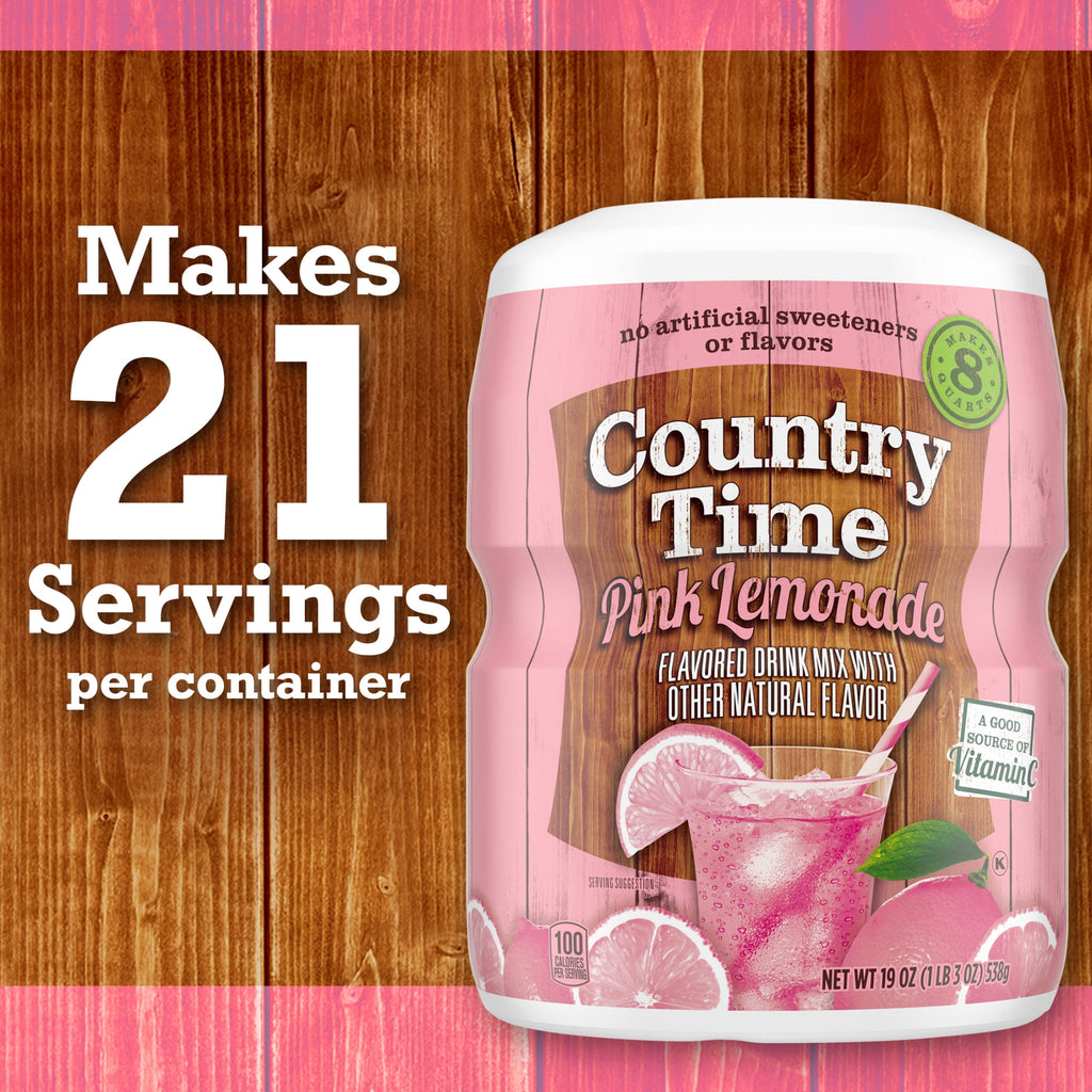 Country Time Pink Lemonade Naturally Flavored Powdered Drink Mix 19 oz