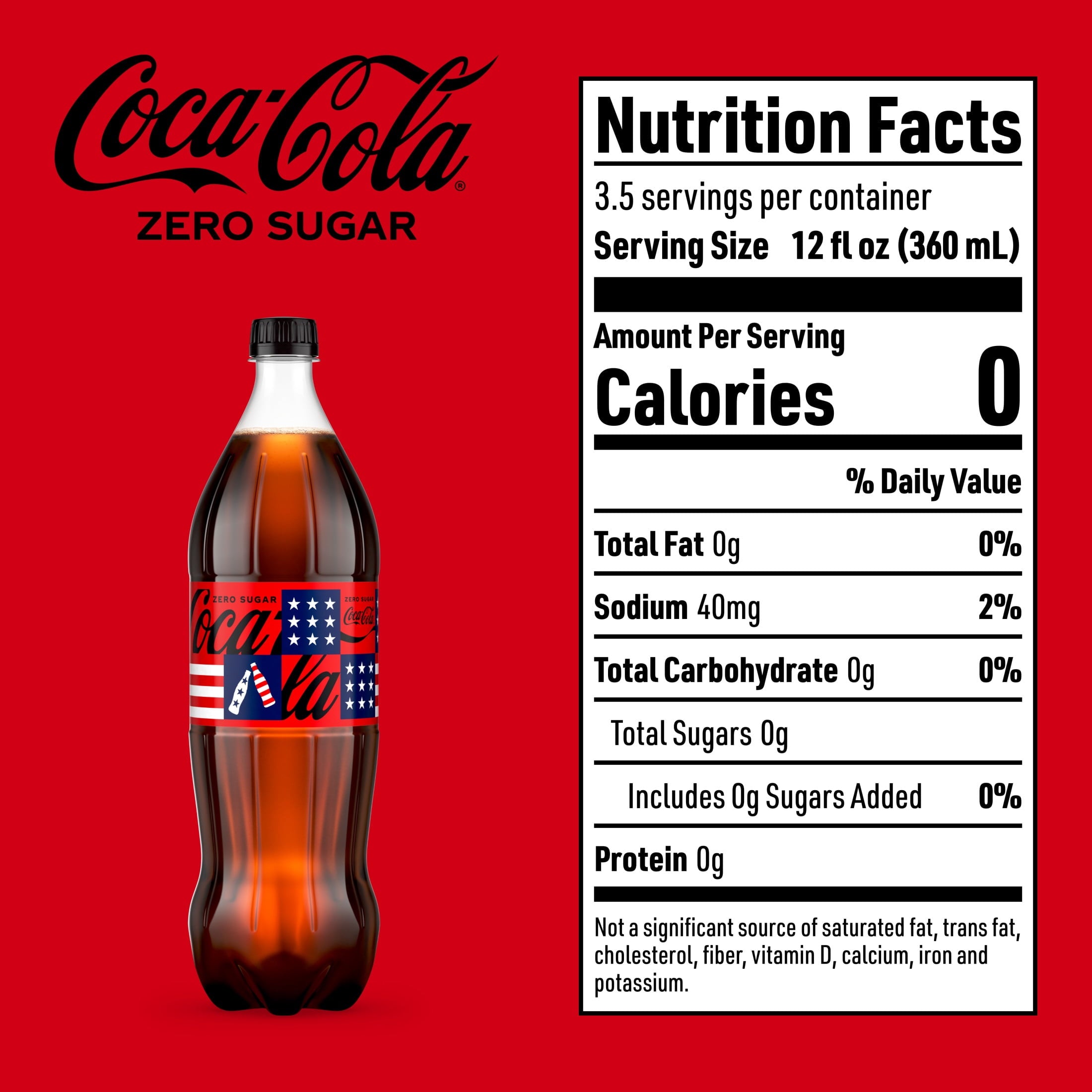 Zero Sugar Soda Pop Bottle 1.25 Liters Coca-Cola