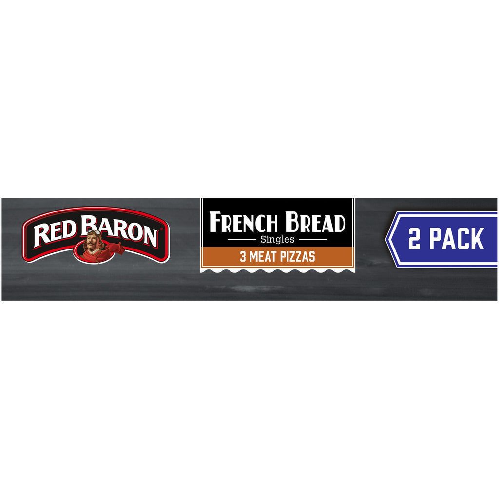 Red Baron 3 Meat French Bread Frozen Personal Pizza 11.01 Oz 2 Pack