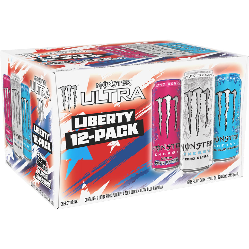 Monster Energy Ultra Variety Pack Sugar Free Energy Drink 16 fl oz 12 Pack Cans