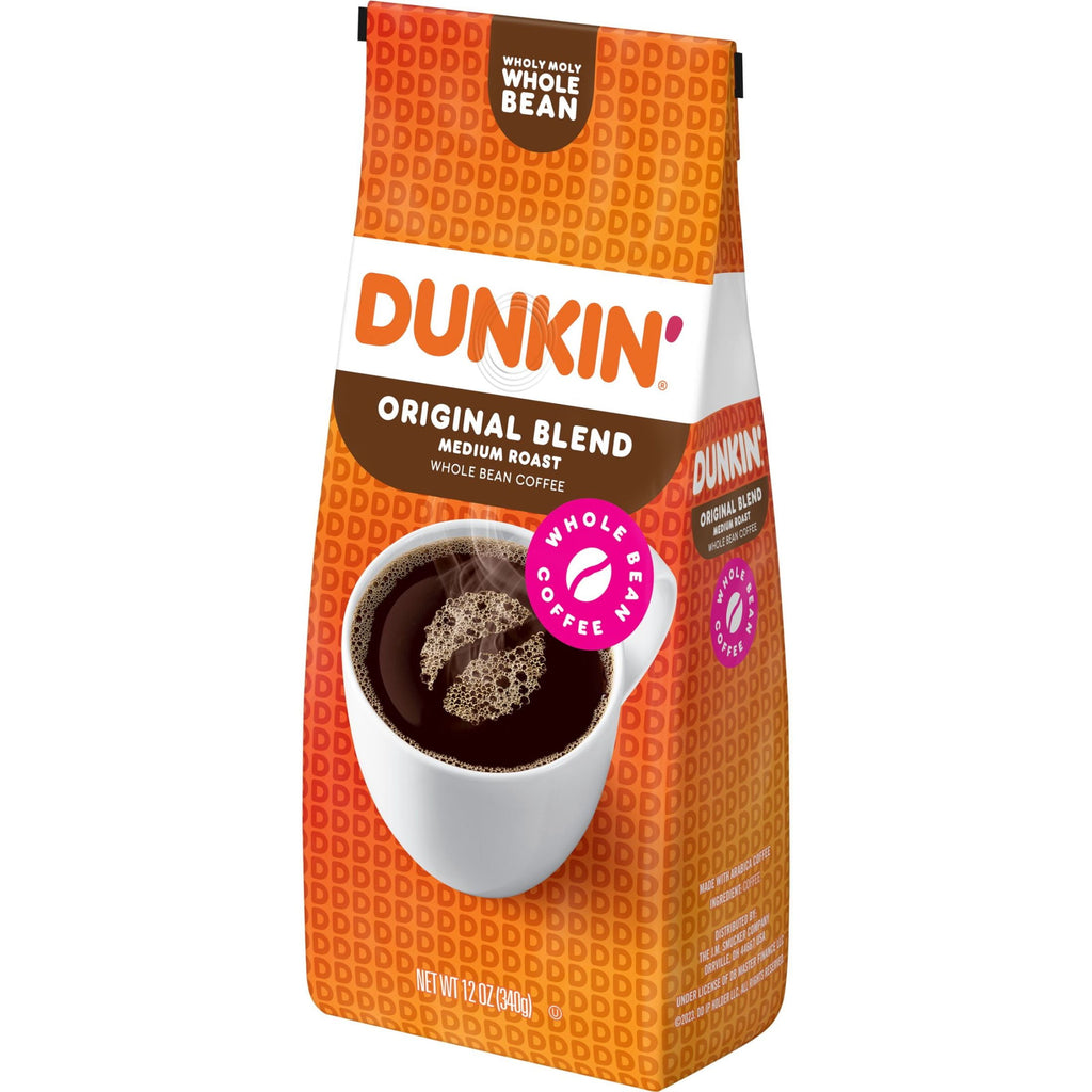 Dunkin' Original Blend Naturally Caffeinated Medium Roast Whole Bean Coffee 12 oz Bag