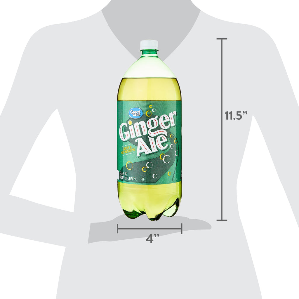 Great Value Caffeine-Free Ginger Ale Soda Pop Bottle 2 Liter