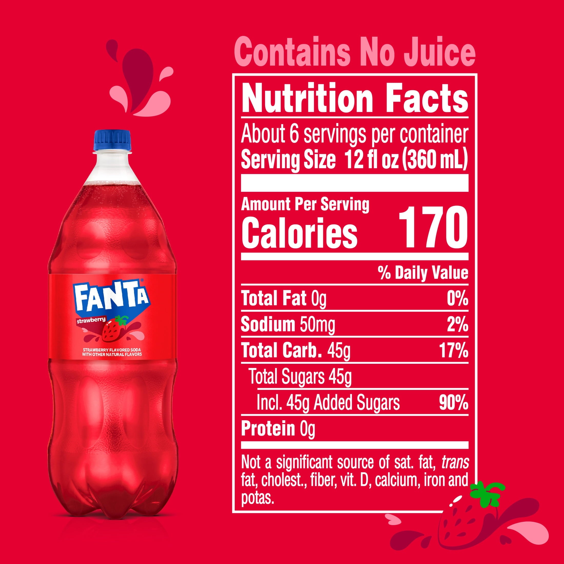 Fanta Strawberry Soda Pop Bottle 2 L