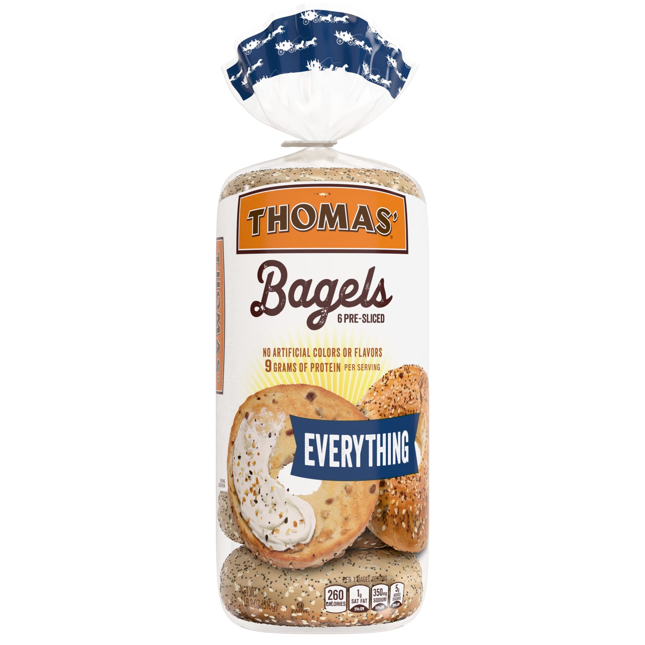 Thomas Everything Bagels 6 Count 18 Oz 9g Protein Kosher
