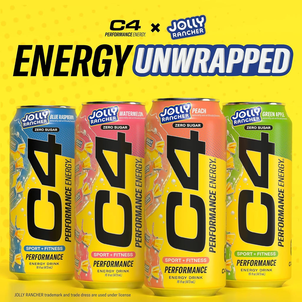 C4 Performance Energy Jolly Rancher Peach Zero Sugar 16 fl oz Single Can
