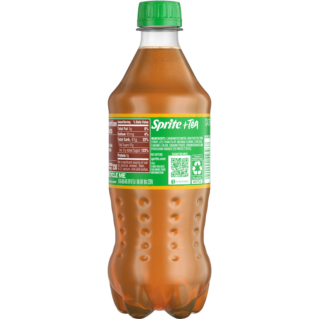 Sprite + Tea Lemon-Lime and Tea Flavored Soda 20 Fl Oz Bottle