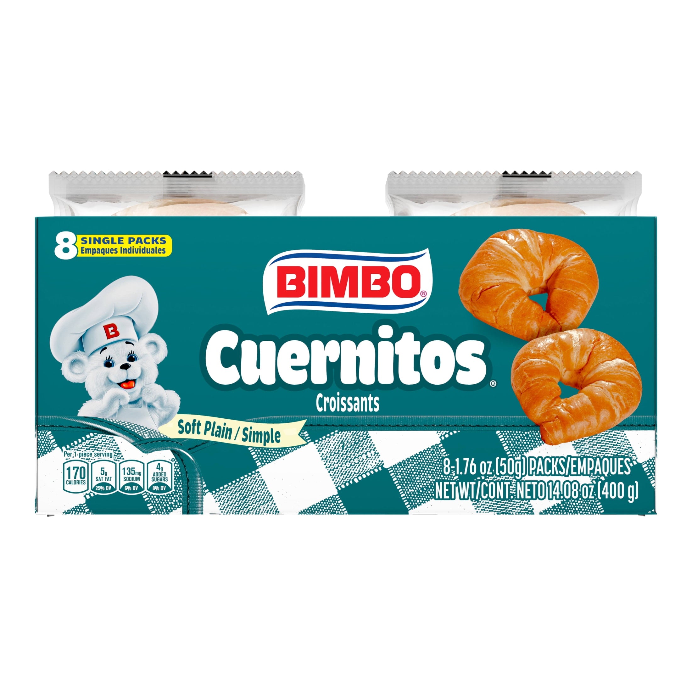 Bimbo Cuernitos Plain Croissants 14.08 Oz 8 Count Freshness Guaranteed