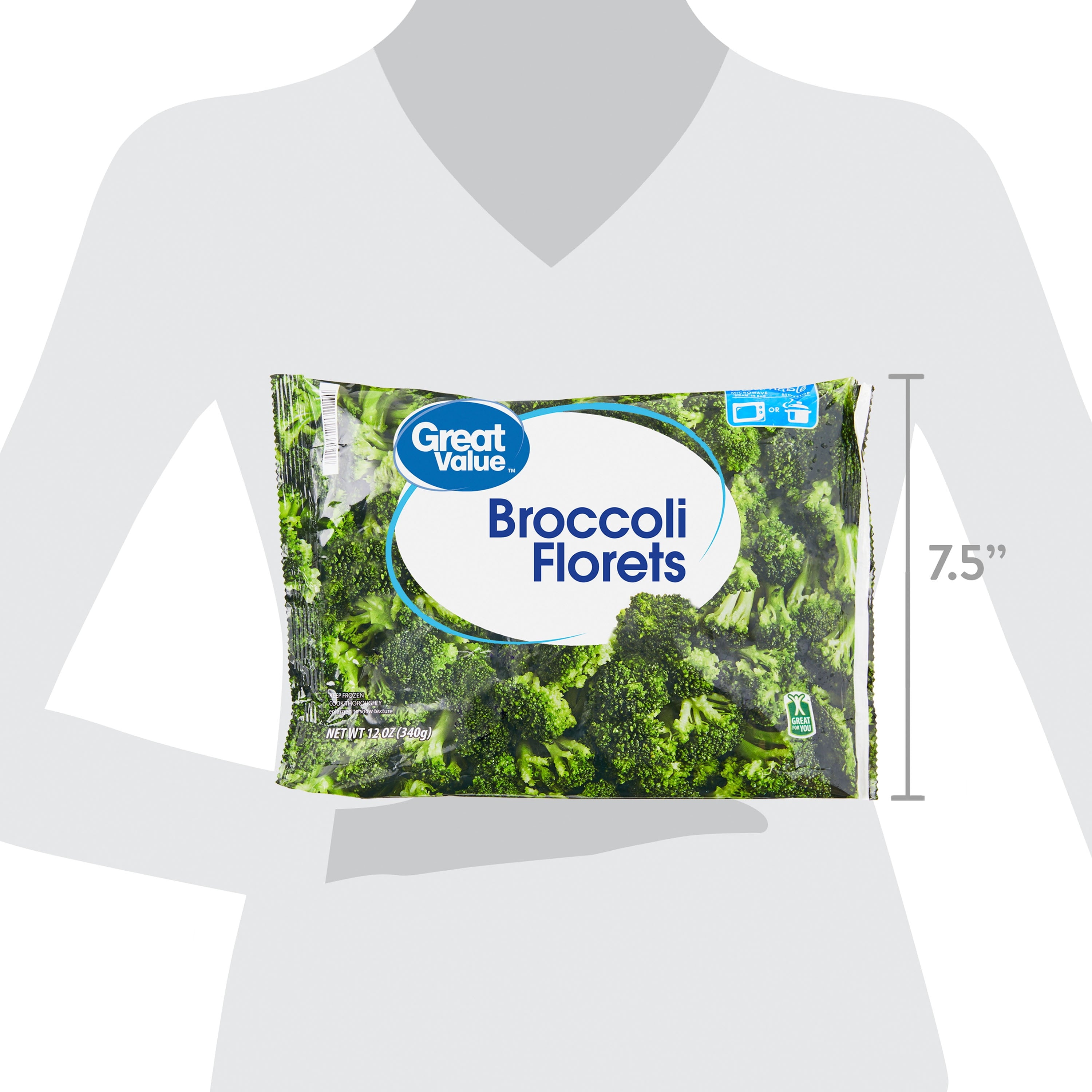 Great Value Broccoli Florets Frozen 12 Oz