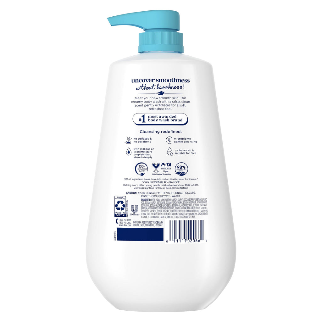 Dove Gentle Exfoliating Body Wash Sea Minerals Moisturizing Cleanser 30.6 fl oz