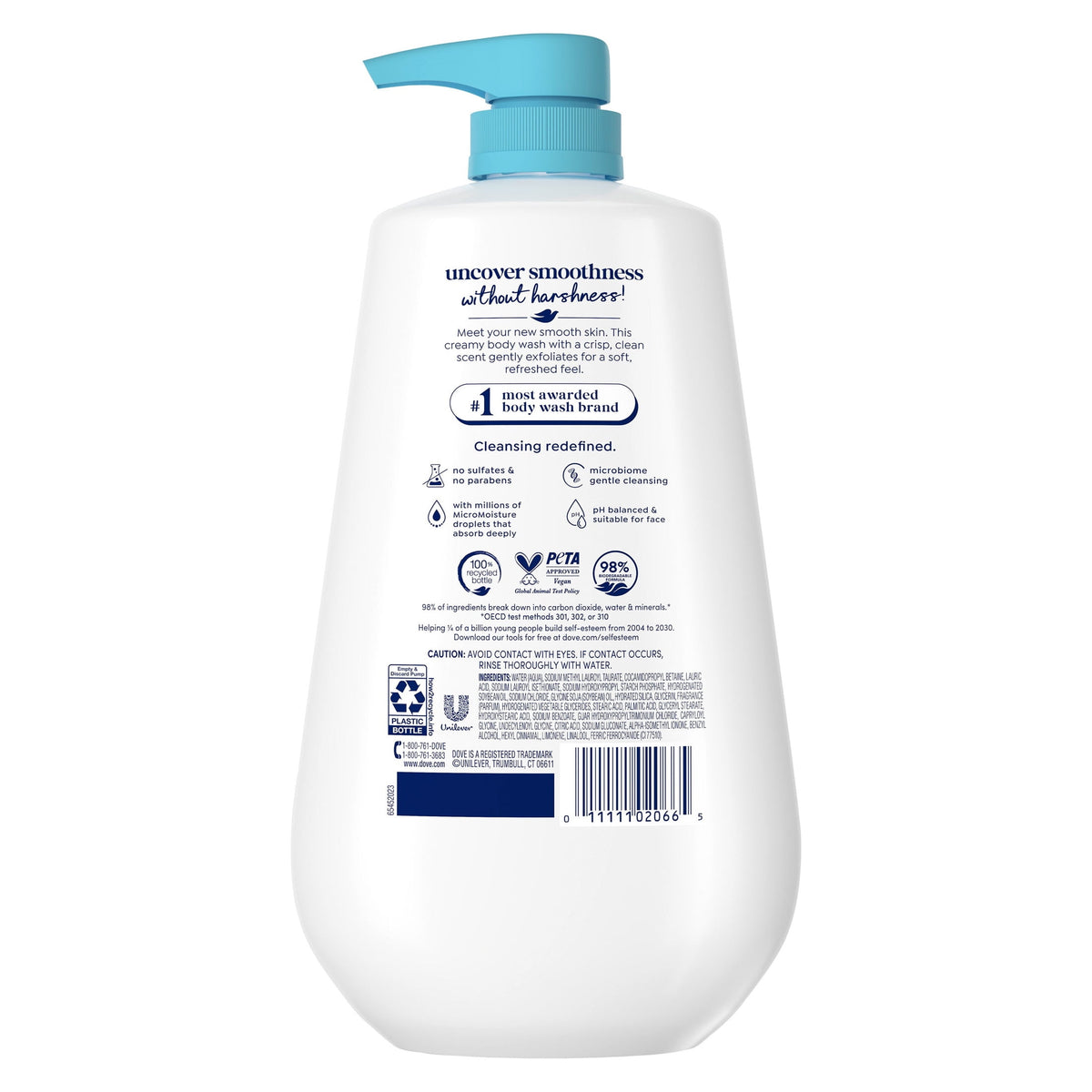 Dove Gentle Exfoliating Body Wash Sea Minerals Moisturizing Cleanser 30.6 fl oz