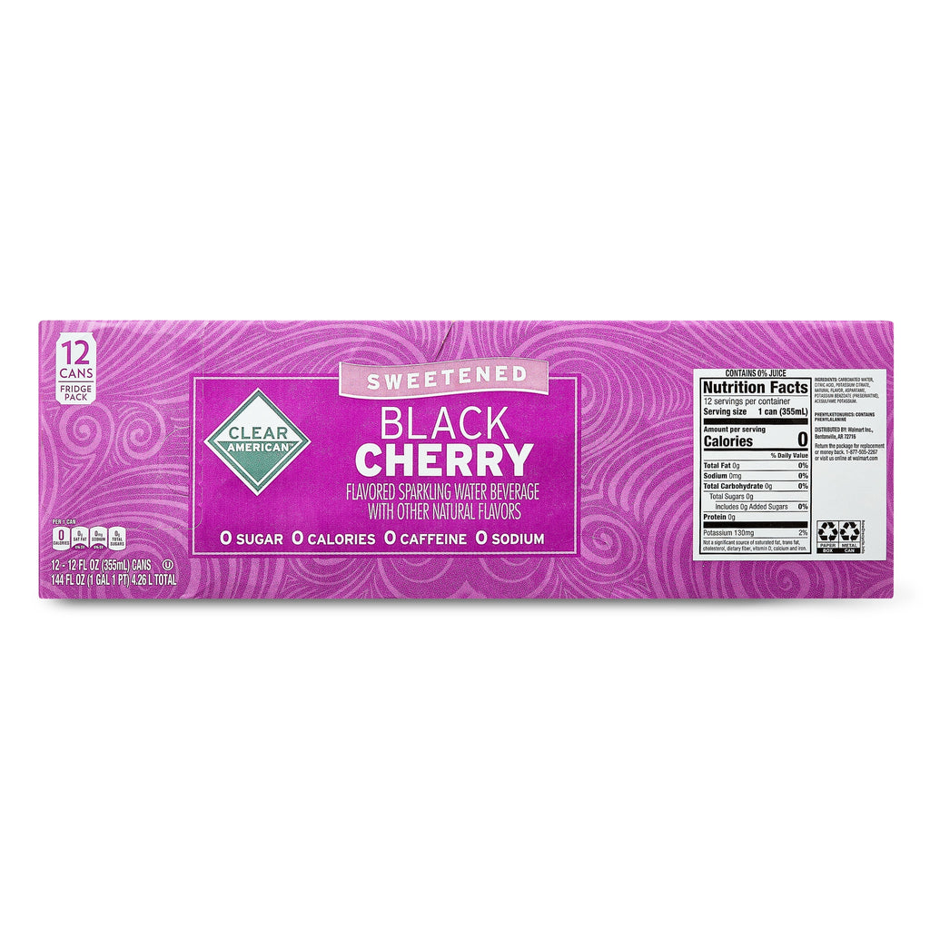 Clear American Black Cherry Sparkling Water 12 fl oz 12 Count