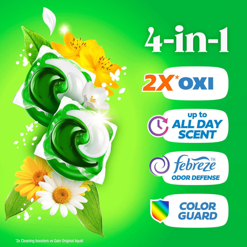 Gain Flings 4-in-1 Oxi Boost Febreze Laundry Detergent Pacs Original Scent 12 Count
