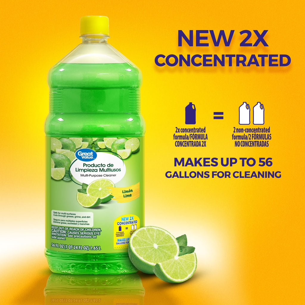Great Value Multi-Purpose Cleaner 2x Concentrated Lemon Scent 56 fl oz