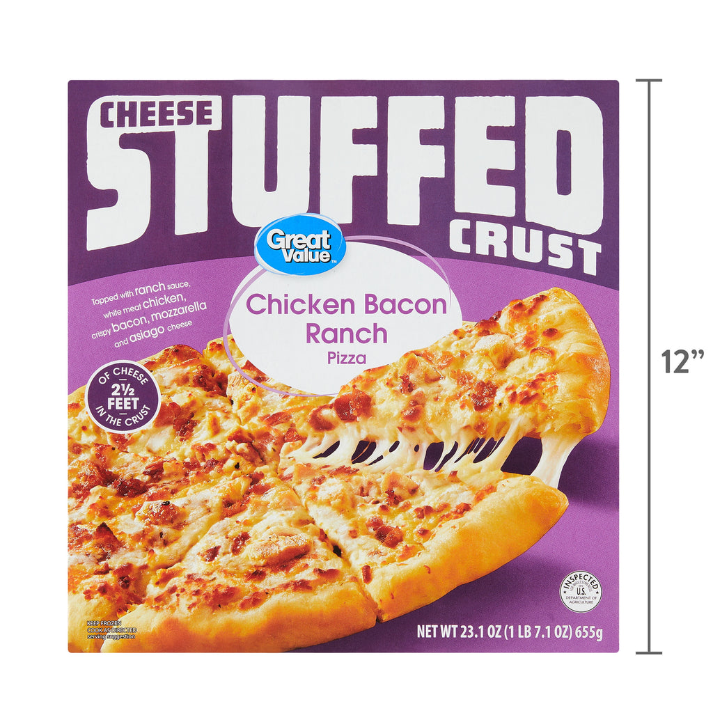 Great Value Stuffed Crust Chicken Bacon Ranch Pizza Frozen 23.1 Oz