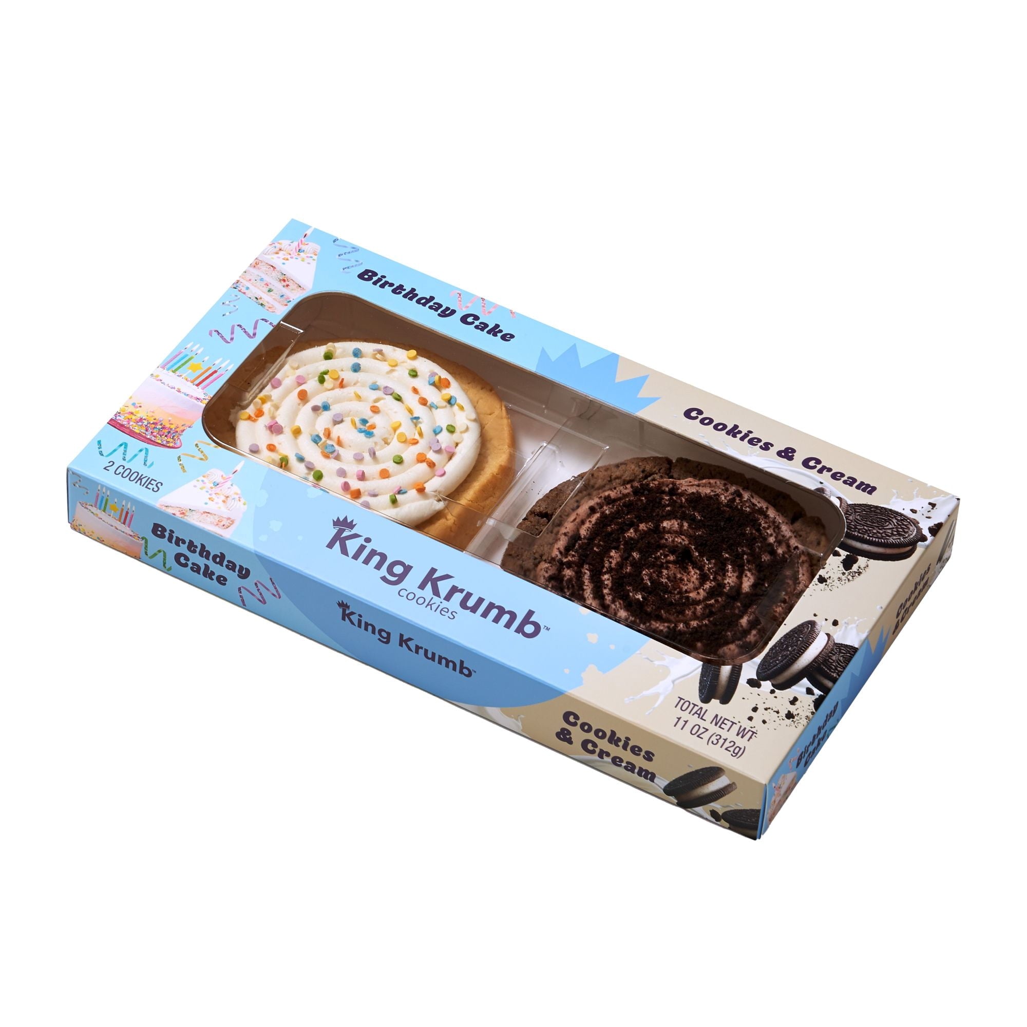 King Krumb Frosted Birthday Cake & Cookies & Cream Cookies 11 Oz 2 Count Freshness Guaranteed