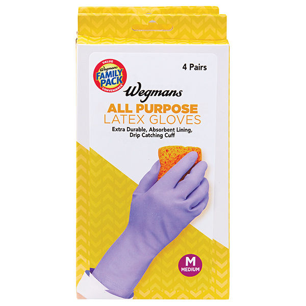 Wegmans All Purpose Gloves 4 Count Medium Latex Family Pack