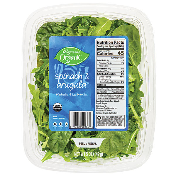 Wegmans Organic Spinach & Arugula Blend 5 Oz