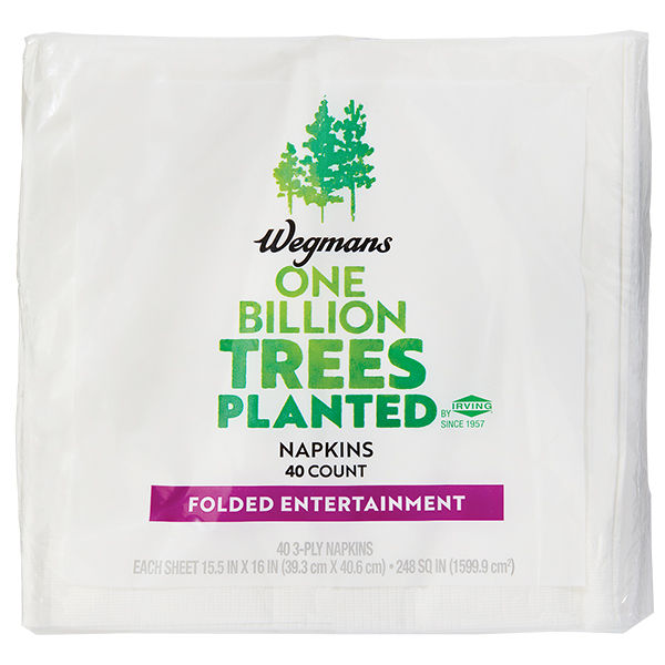 Wegmans Folded Entertainment Napkins 40 Ct 3-Ply