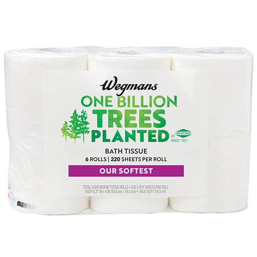 Wegmans Bath Tissue Our Softest 6 Rolls 220 Sheets Per Roll