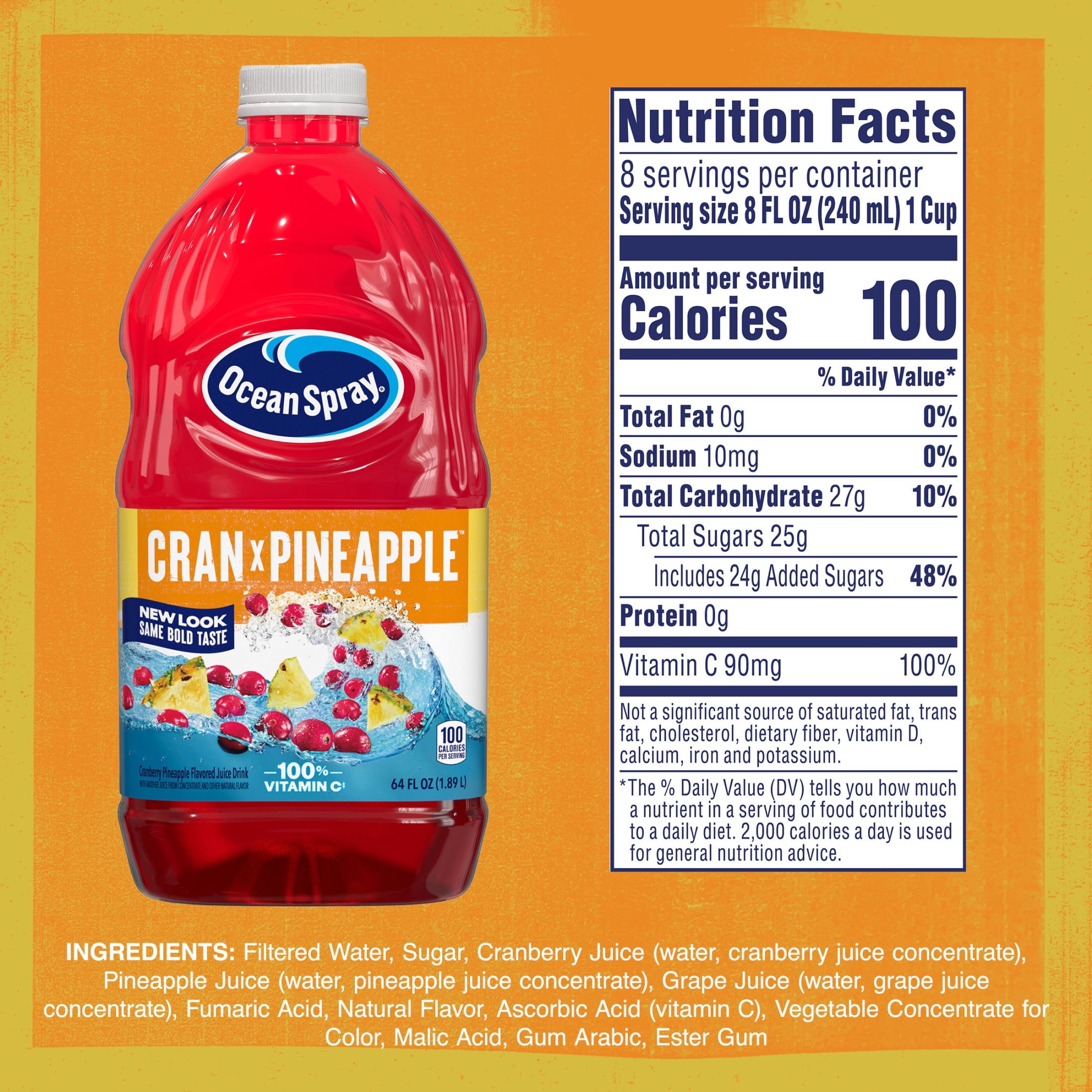 Ocean Spray Cran-Pineapple Cranberry Pineapple Juice Drink 64 fl oz Bottle