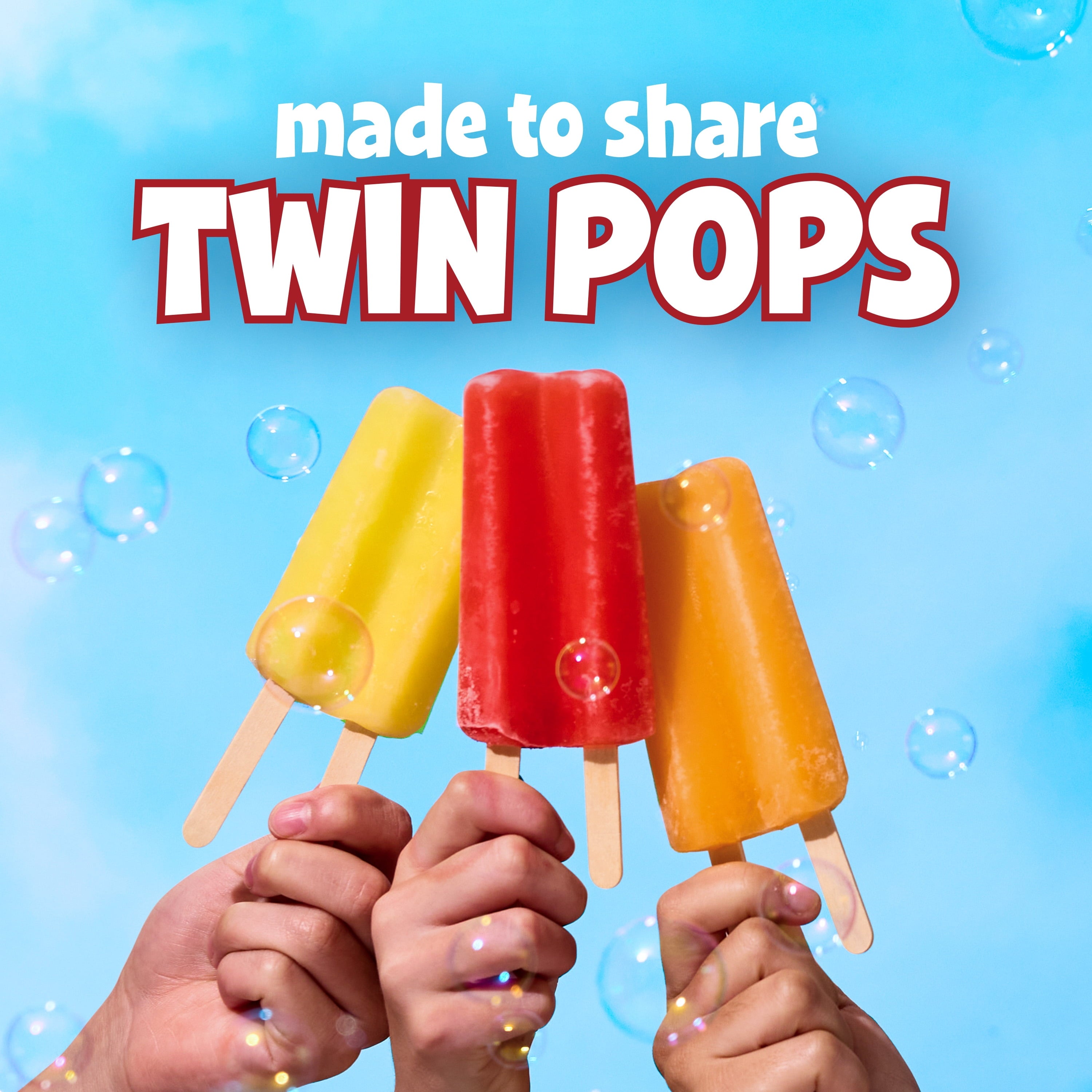 Budget Saver Twin Pops Cherry Banana Grape Orange Assorted 18 Count 42.3 Fl Oz
