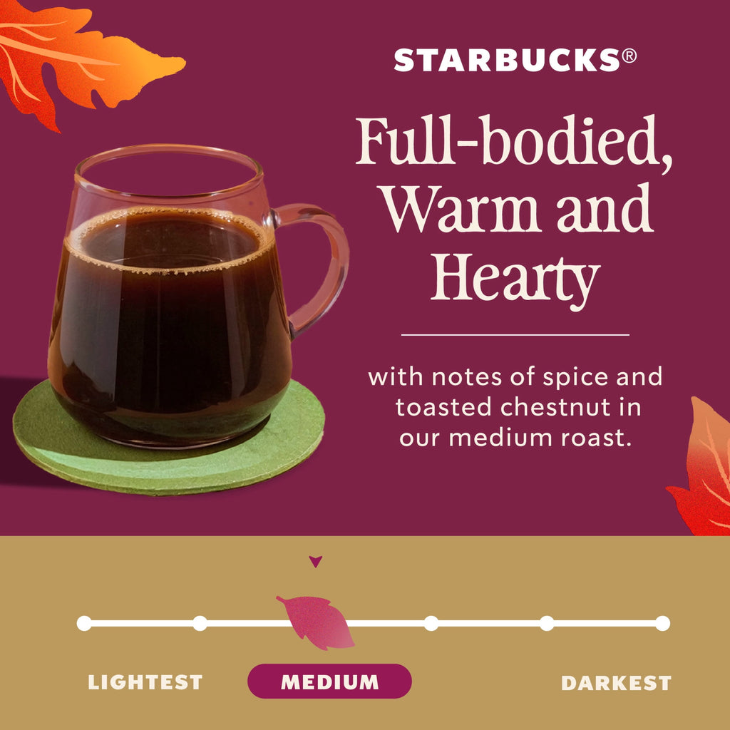 Starbucks Fall Blend Naturally Caffeinated Medium Roast Ground Coffee 17 oz Bag