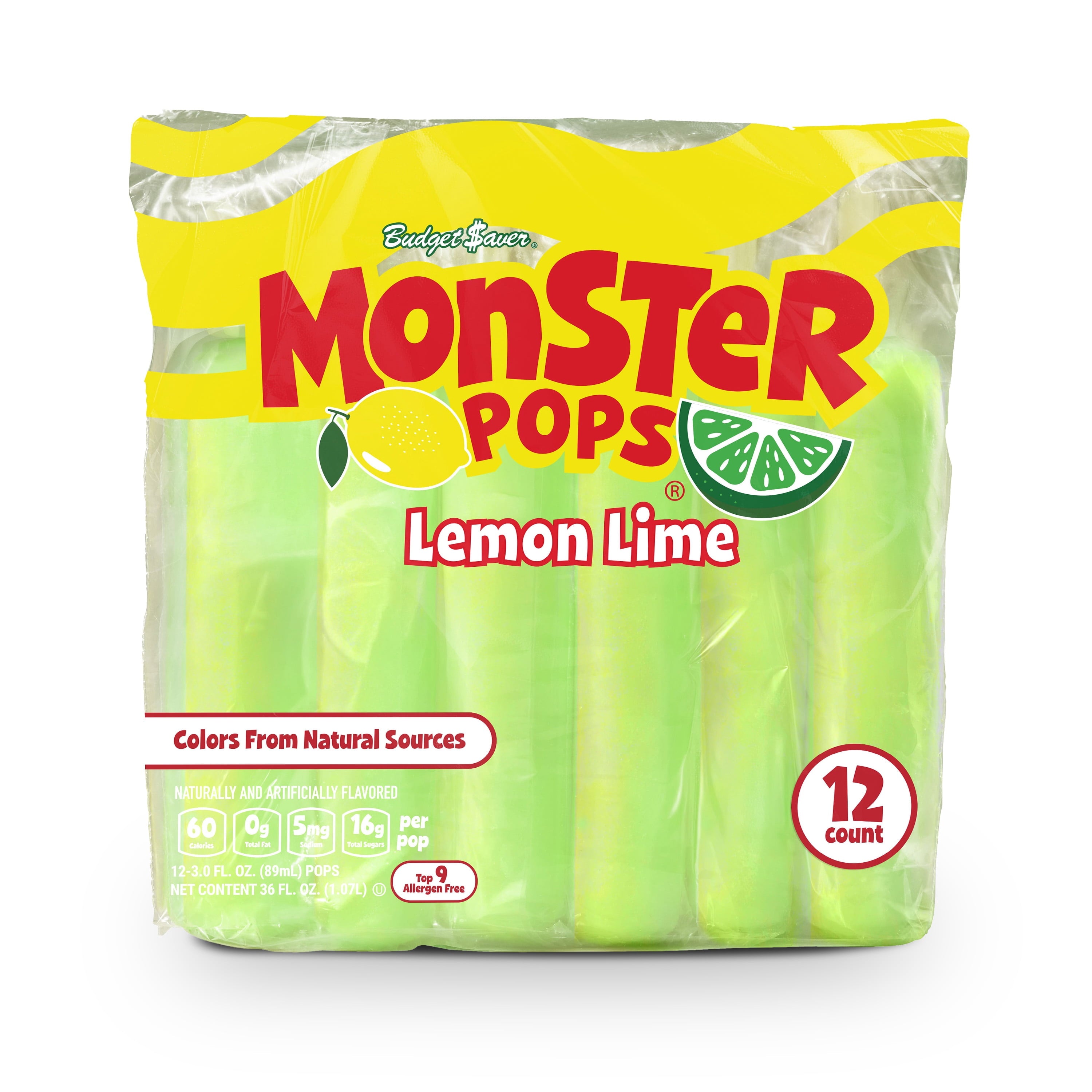 Popsicle Orange Cherry Grape Sugar Free Ice Pops 18 Count 29.7 Fl Oz