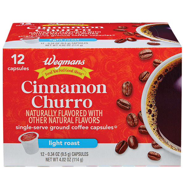 Wegmans Cinnamon Churro Light Roast Coffee Capsules 12 Count