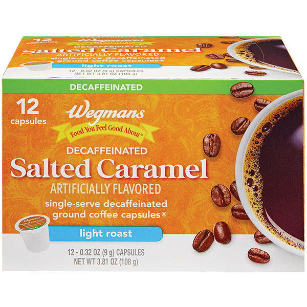 Wegmans Decaffeinated Salted Caramel Coffee Capsules 12 Count