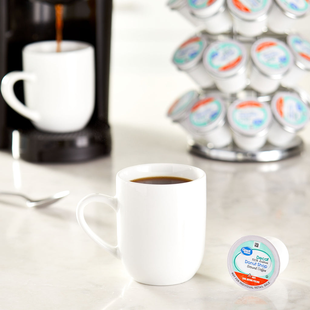 Great Value Decaf Donut Shop Medium Roast Ground Coffee Pods 12 Count