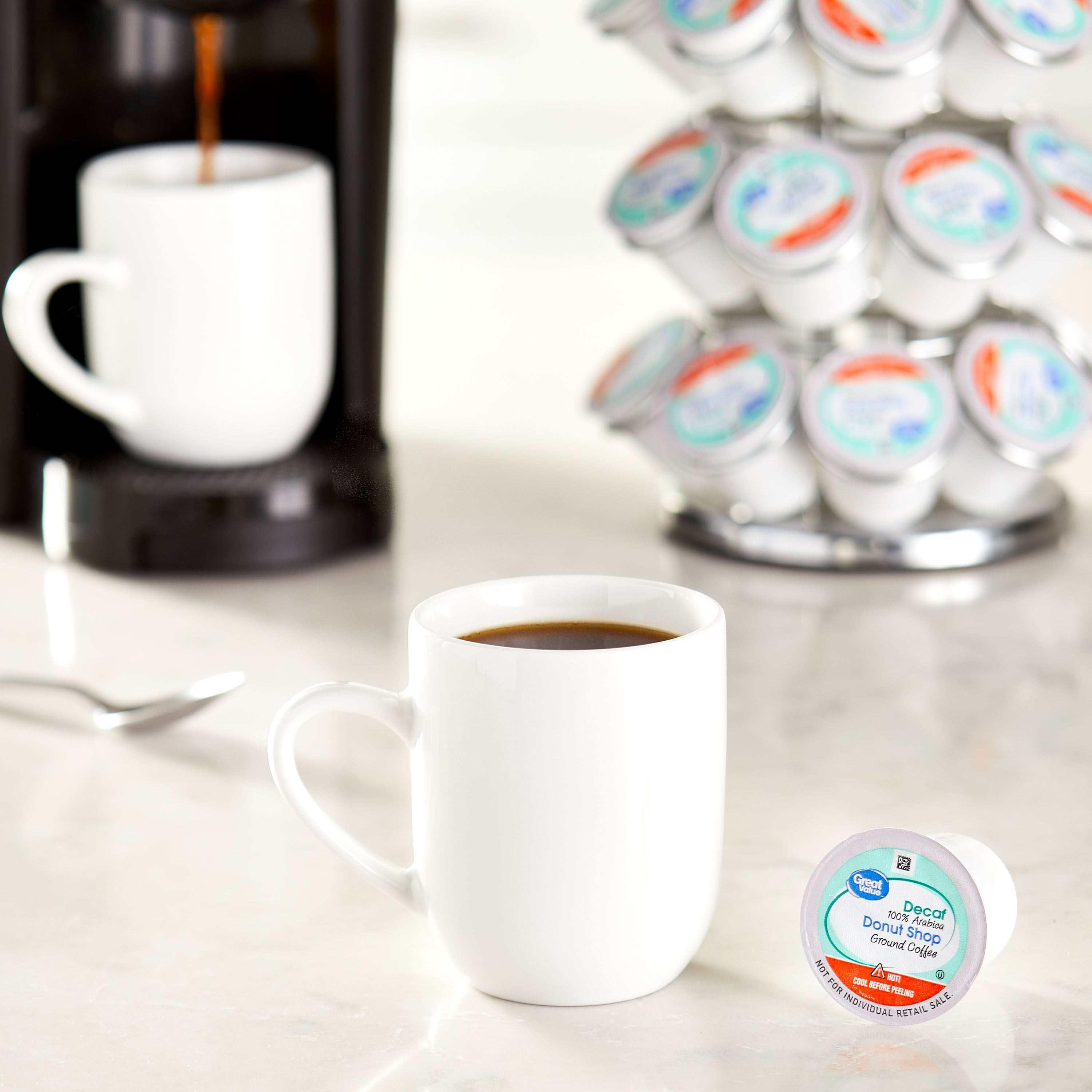 Great Value Decaf Donut Shop Medium Roast Ground Coffee Pods 12 Count